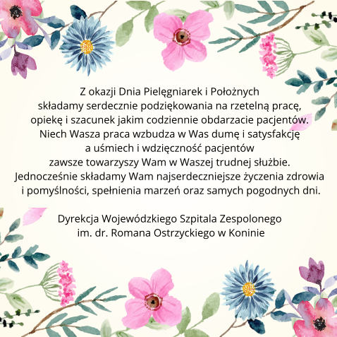 Życzenia z okazji Dnia Pielęgniarek i Położnych